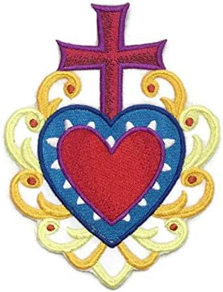Hearts Hearts Hearts Milagro Healting [לב, Cross Milagro] ברזל רקום על תיקון/תפירה [4.86 6.41] [תוצרת